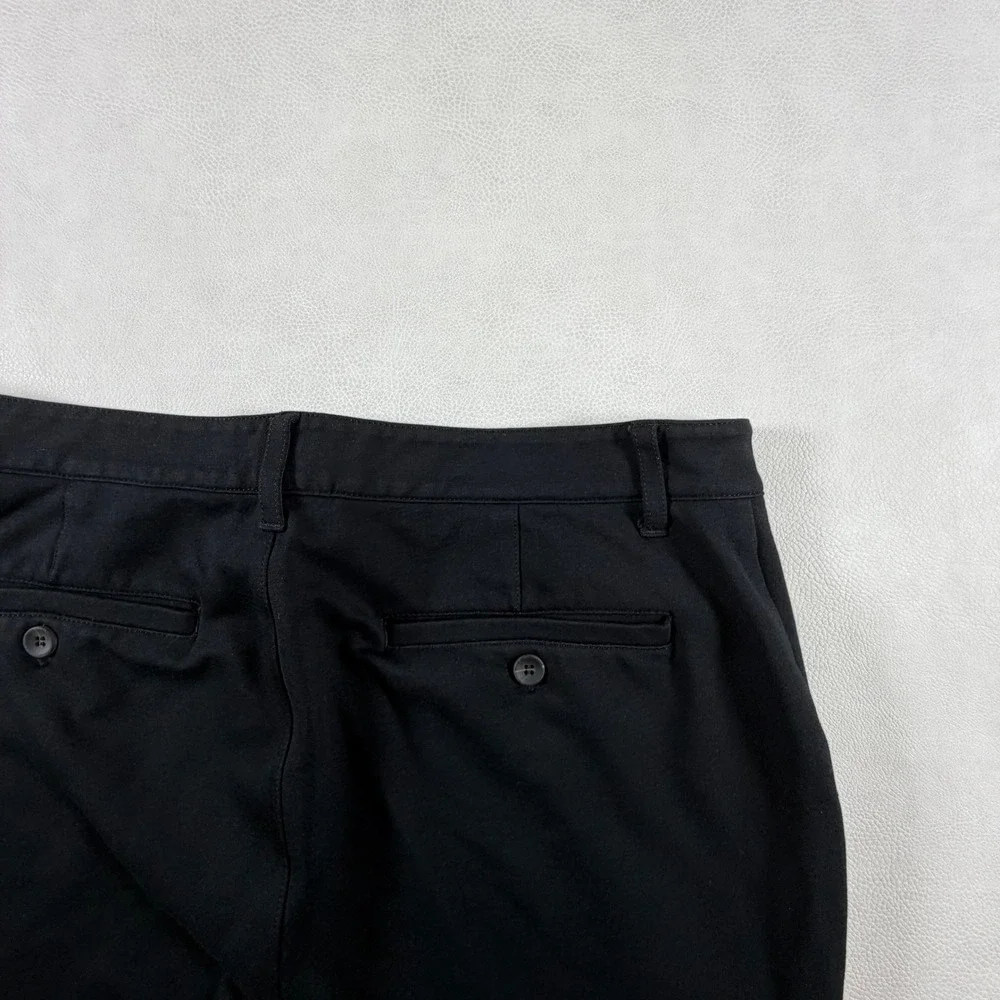 Paige Mens Black Jogger Pants Size 34 Rayon Blend Stretch Ribbed Cuff Trousers